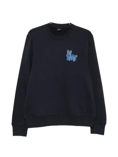 Ps By Paul Smith Bunny-print Sweatshirt In Blue