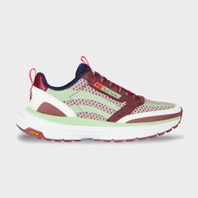Ps By Paul Smith Burgundy And Mint 'darter' Trainers Red