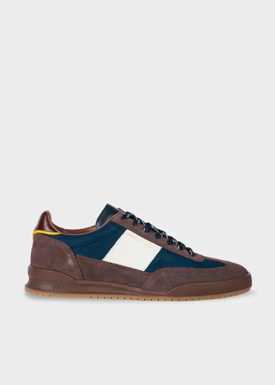 Ps By Paul Smith Burgundy And Navy Suede 'dover Trainers Red