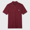 Ps By Paul Smith Slim-fit Burgundy Zebra Logo Polo Shirt With Contrast Tipping Red In Red