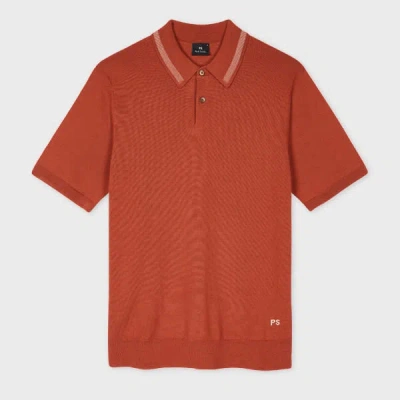 Ps By Paul Smith Burnt Orange Merino Wool Polo Shirt