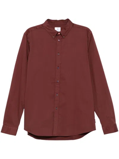 Ps By Paul Smith Button-down Collar Shirt In Red