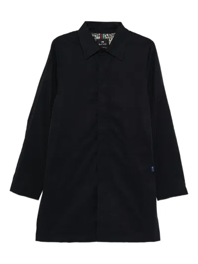 Ps By Paul Smith Button-fastening Pocket Coat In Black