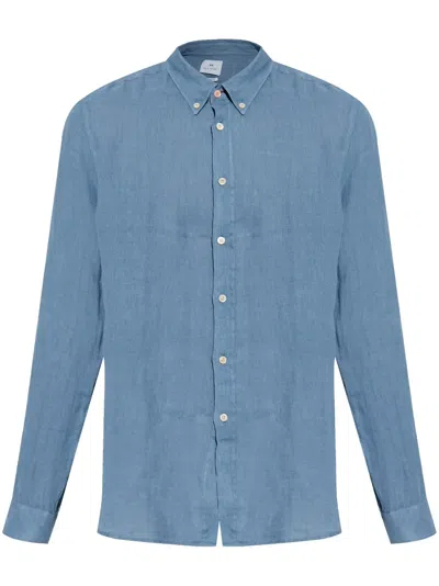 Ps By Paul Smith Button-up Chambray Shirt In Blau