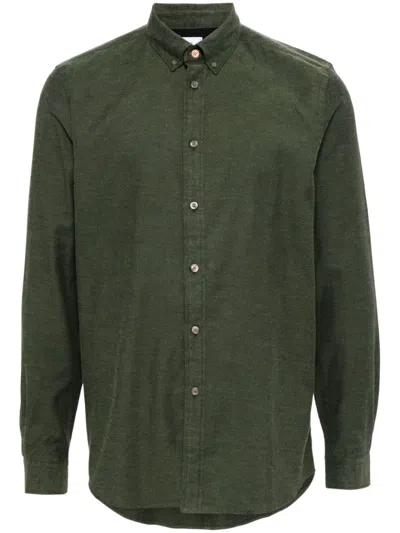 Ps By Paul Smith Button-up Cotton-blend Shirt In Green