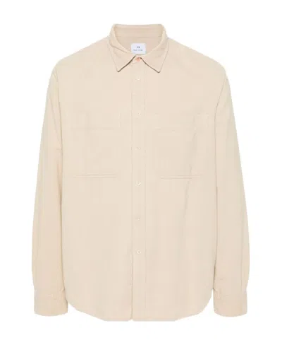 Ps By Paul Smith Button-up Cotton Shirt In Nude