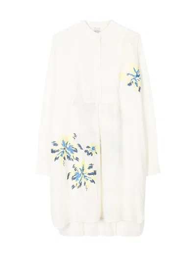 Ps By Paul Smith Button-up Curved Hem Shirt Shirt In White
