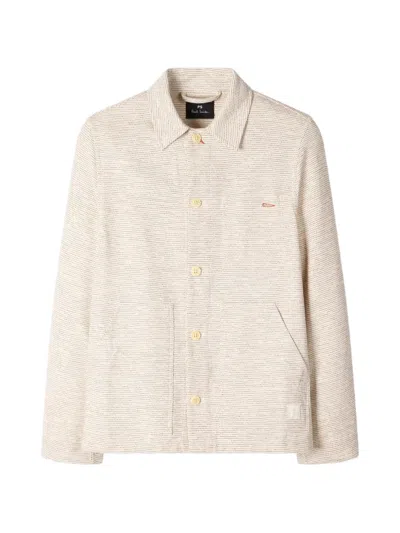Ps By Paul Smith Buttoned Patch-pocket Jacket In Neutral