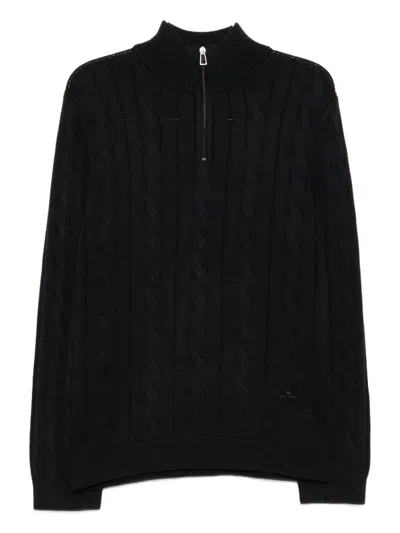 Ps By Paul Smith Cable-knit Jumper In Black