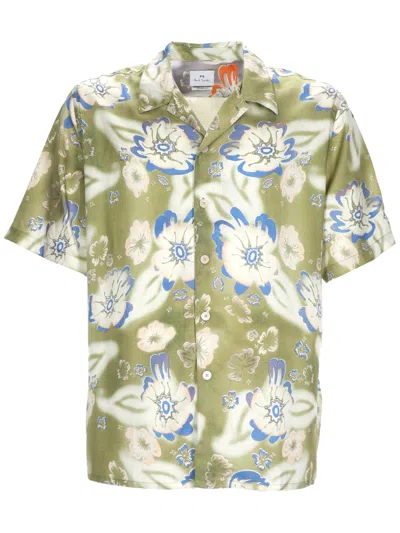 Ps By Paul Smith Casual Fit Floral Camp Collar Shirt In Multi