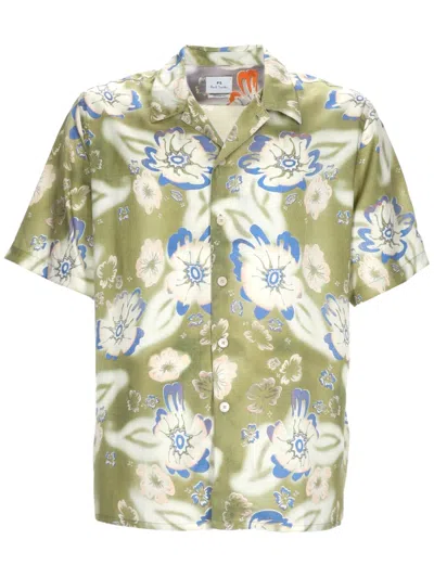 Ps By Paul Smith Casual Fit Floral Camp Collar Shirt In Multi