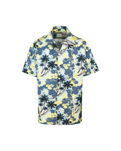 Ps By Paul Smith Eyes On The Sky-print Shirt In 40light Blue
