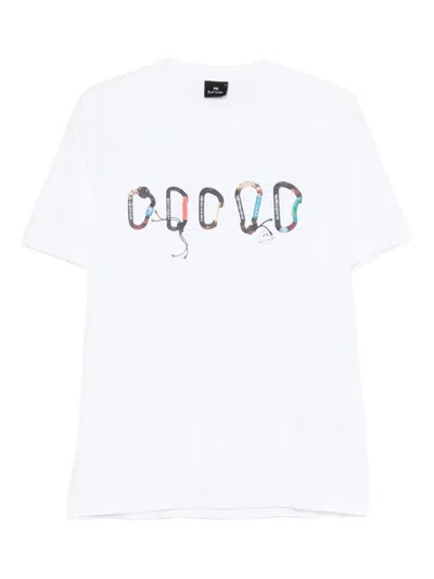 Ps By Paul Smith Ps Paul Smith Carabiner Organic Cotton T-shirt In White
