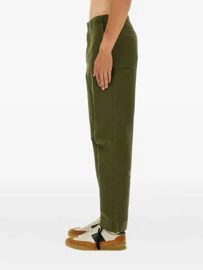 Ps By Paul Smith Straight-leg Olive Green Cargo Pants With Mid-rise Waist