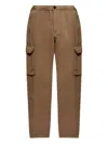 Ps By Paul Smith Brown Trousers In Cotton And Linen With Pockets In Brown