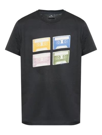 Ps By Paul Smith Cassette-tape-print T-shirt In Black