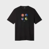 Ps By Paul Smith Casual-fit Black 'dice' T-shirt In Black
