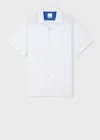 Ps By Paul Smith Casual-fit Cotton White 'geometric' Shirt In White