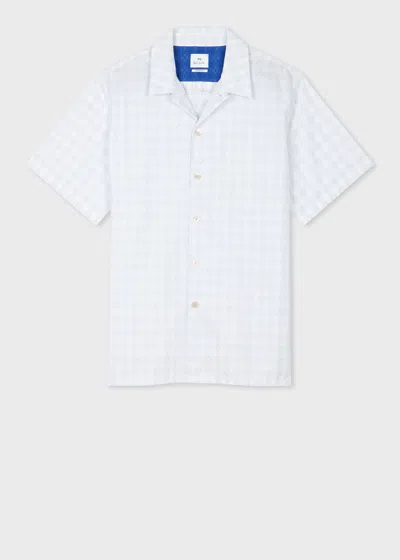 Ps By Paul Smith Casual-fit Cotton White 'geometric' Shirt
