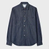 Ps By Paul Smith Casual-fit Indigo Rinse Denim Shirt Blue In Blue