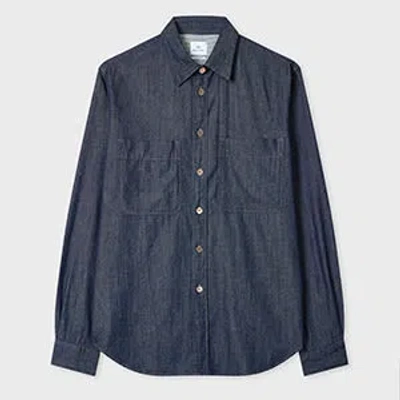 Ps By Paul Smith Casual-fit Indigo Rinse Denim Shirt Blue