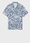 Ps By Paul Smith Casual-fit Navy And White 'chalet' Print Shirt Blue In Blue