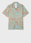 Ps By Paul Smith Casual-fit Orange And Turquoise 'chalet' Print Shirt In Orange