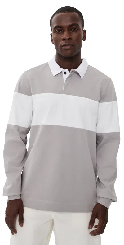 Ps By Paul Smith Casual Fit Rugby Top Dark Grey In Gray