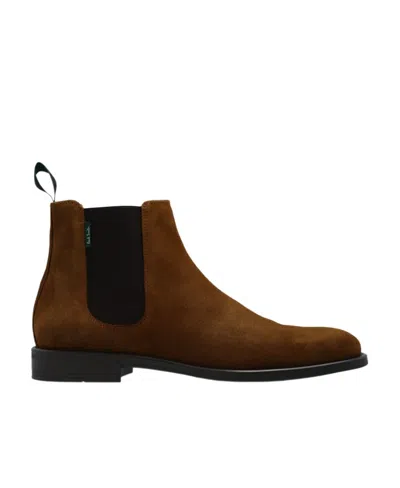 Ps By Paul Smith Cedric Almond-toe Chelsea Boots In Brown