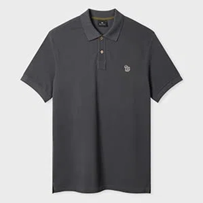 Ps By Paul Smith Charcoal Organic Cotton Zebra Polo Shirt Grey In Gray