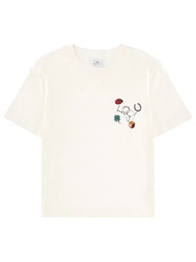 Ps By Paul Smith Charming Organic Cotton T-shirt In White