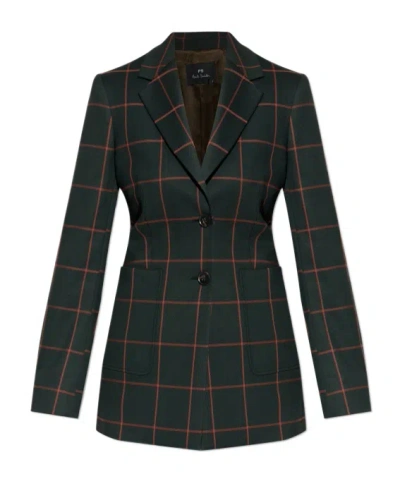 PS BY PAUL SMITH PS PAUL SMITH PLAID PATTERNED BLAZER