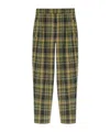 Ps By Paul Smith Women's Navy Check Wool-blend Trousers Blue In Green
