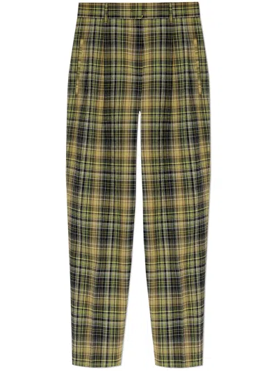 Ps By Paul Smith Checked Trousers In Yellow