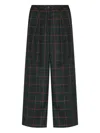 Ps By Paul Smith Checked Wide-leg Trousers In Green