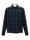 Ps By Paul Smith Checked Wool Overshirt In Blue