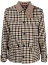 Ps By Paul Smith Button-collar Check Wool Jacket In Neutrals
