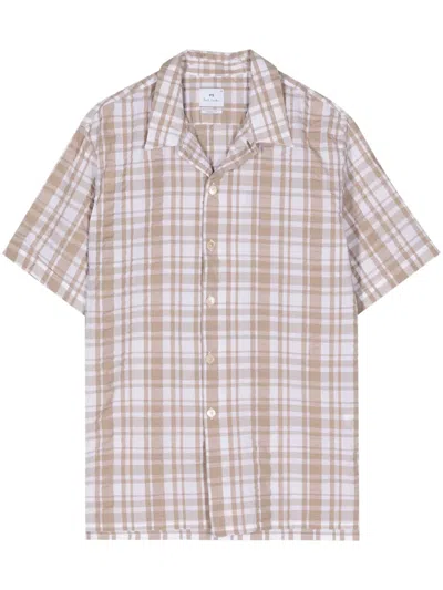 Ps By Paul Smith Checkered Cotton Shirt In 中性色