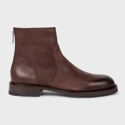 Ps By Paul Smith Chocolate Brown Leather 'falk' Boots