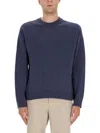 Ps By Paul Smith Classic Crew Neck Purple Merino Wool Sweater In Purple