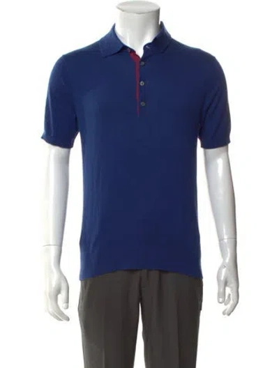 Pre-owned Ps By Paul Smith Collar Short Sleeve Polo Shirt In Blue