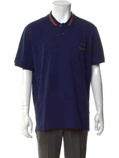Pre-owned Ps By Paul Smith Collar Short Sleeve Polo Shirt In Blue