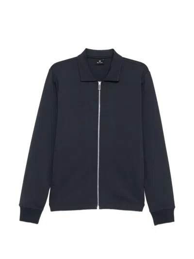 Ps By Paul Smith Collared Zipped Jacket In Blue