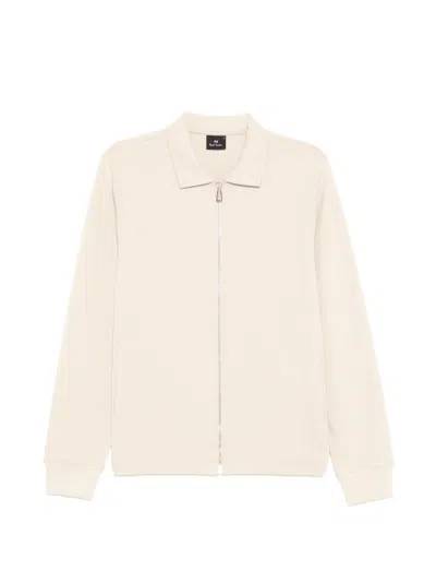 Ps By Paul Smith Collared Zipped Jacket In Neutral