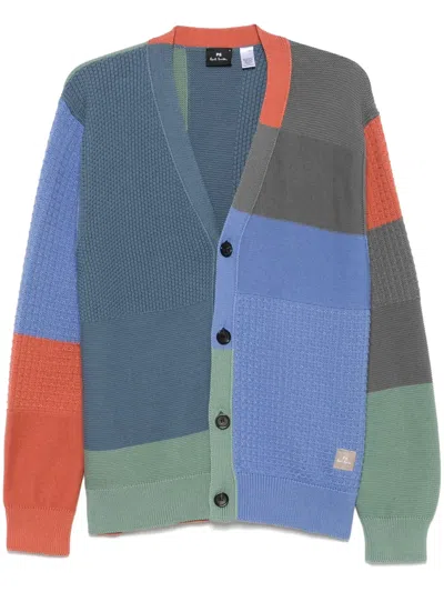 PS BY PAUL SMITH COLOUR-BLOCK ORGANIC-COTTON CARDIGAN