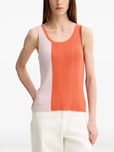 Ps By Paul Smith Colour-block Ribbed-knit Blouse In Multi