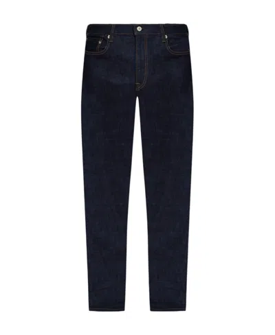 Ps By Paul Smith Contrast-stitching Dark-wash Jeans In Black