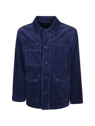 Ps By Paul Smith Corduroy Pocket-detail Jacket In Blue