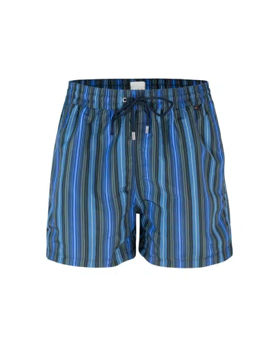 Ps By Paul Smith Costume Blu Con Motivo A Righe In Blue
