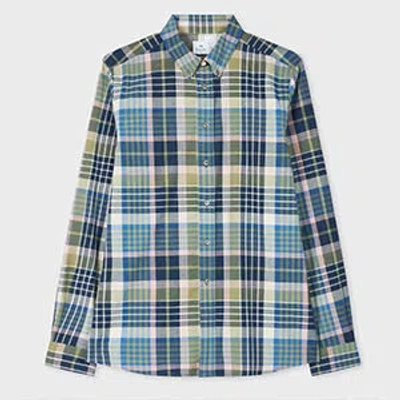 Ps By Paul Smith Cotton-blend Blue Check Shirt